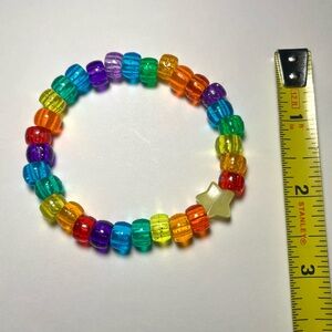 ✨ Rainbow pony glitter bead kandi with star